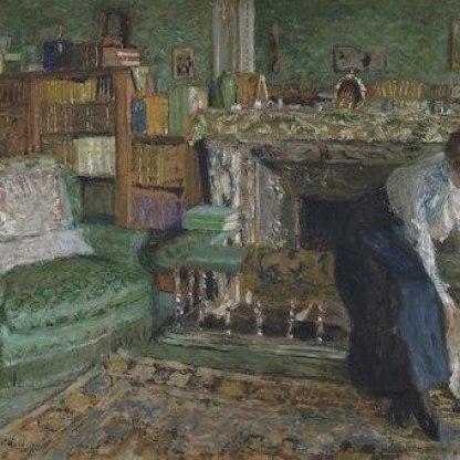 Edouard Vuillard, Marguerite Chapin in her apartment with her dog, 1910